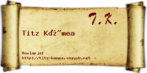 Titz Kámea névjegykártya
